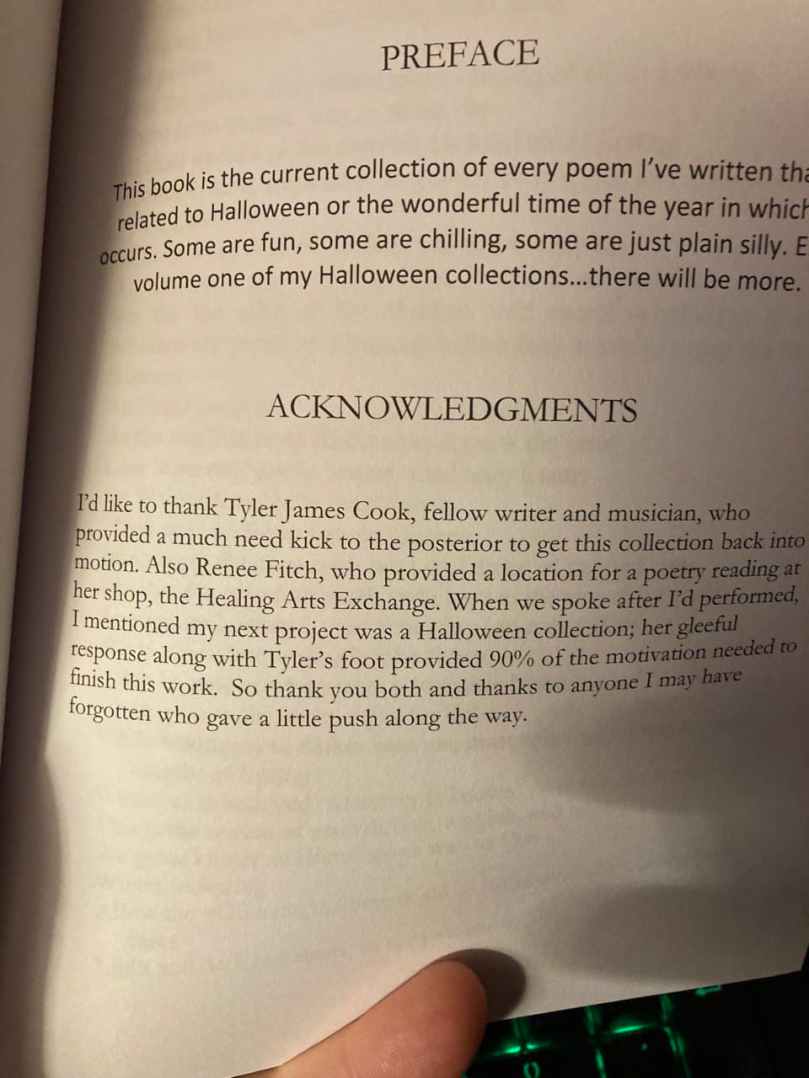 Jeremy Miles Halloween Book Acknowledgments