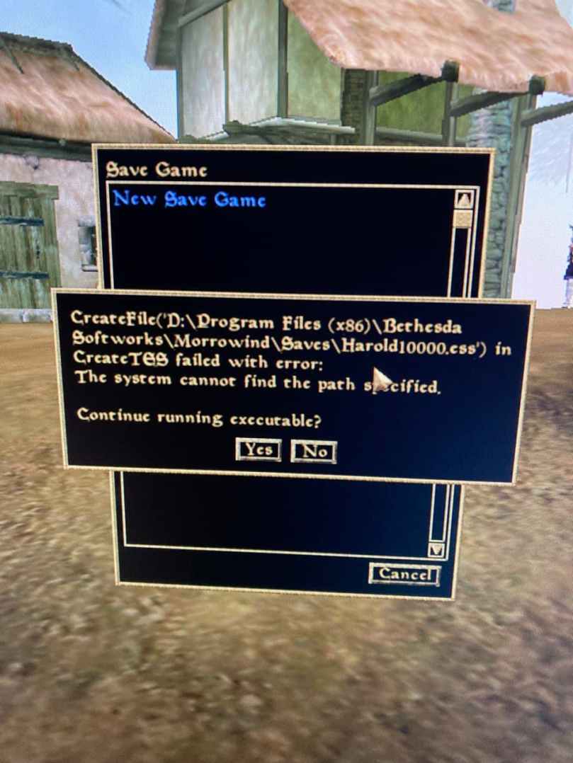 Morrowind Error Message