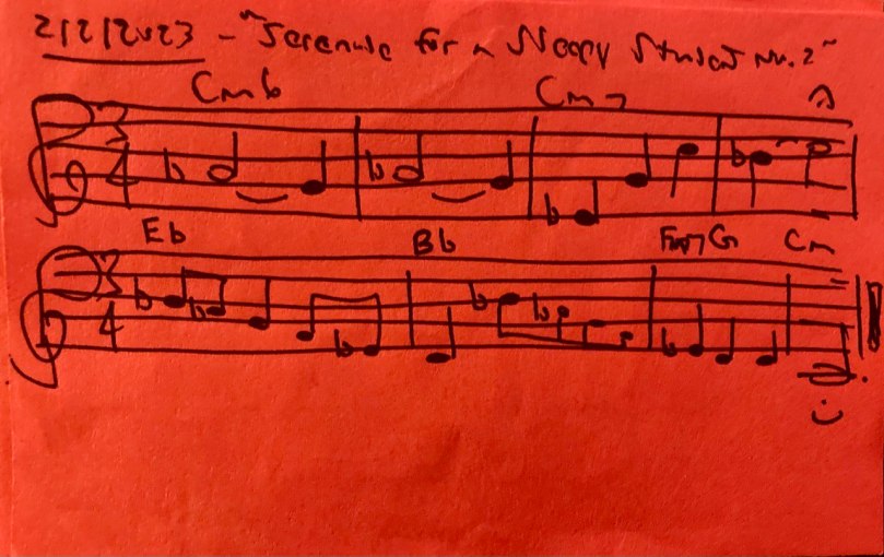 Serenade for a Sleepy student No. 2 - Red Tardy Slip Manuscript