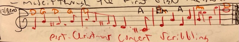 Post-Christmas Concert Scribbling - Original Manuscript